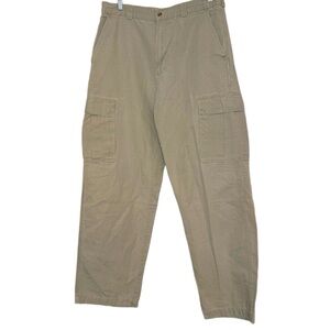 VINTAGE Mens Bugle Boy Khakis Cargo Pants 100% Cotton Comfort Fit Sz 36W x 32L